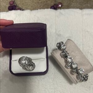 Elegant sterling Silver/ swavorski  crystal Women's Jewelry Set